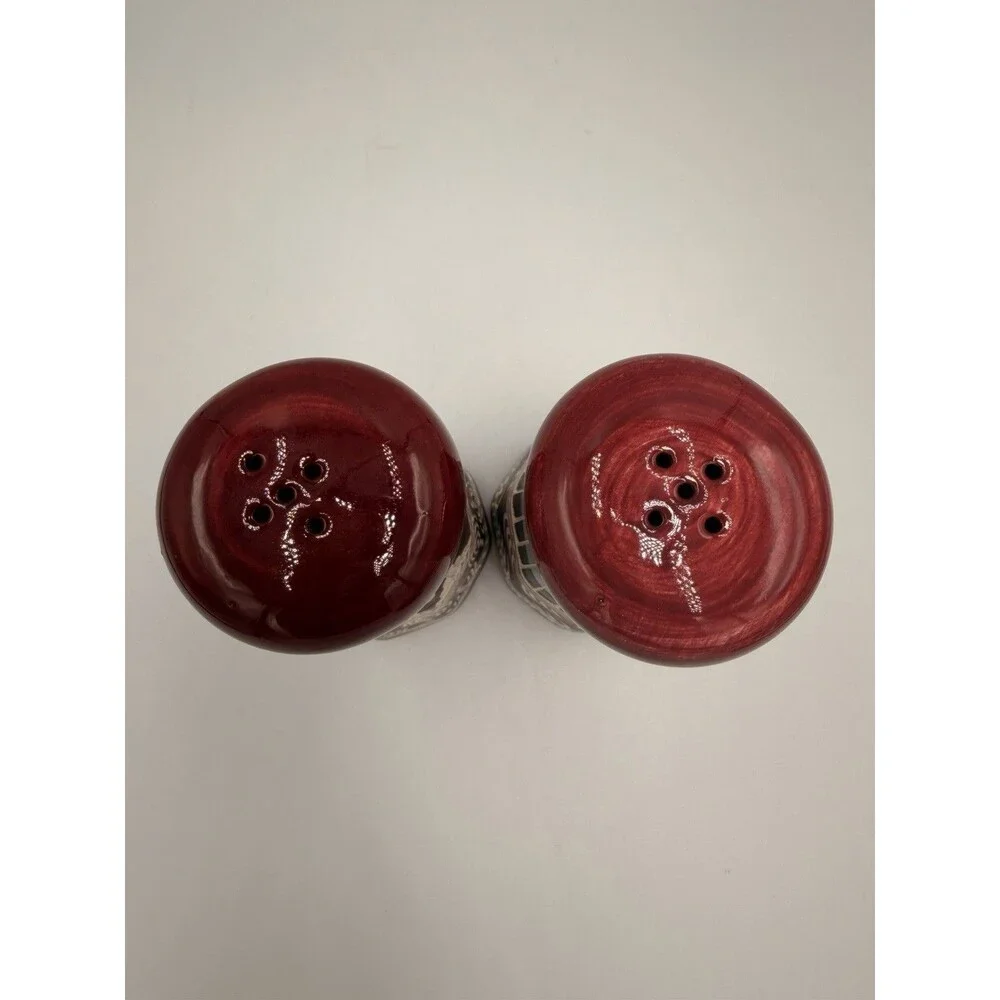 Vintage Navajo Salt & Pepper Shakers C King Hand Etched Southwestern Pottery 5”